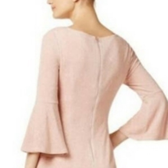 Calvin Klein Pink Shimmer Bell Sleeve Pencil Dress 14W - Picture 5 of 7